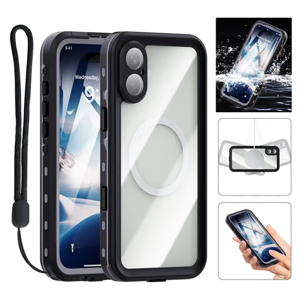 

IP68 MagSafe Waterproof Diving Case For iPhone 13 14 15 16 Pro Max Plus high-end Underwater Touch Screen Dropproof with Case