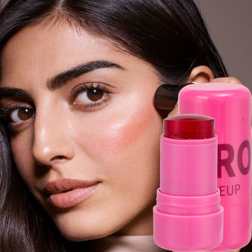 Colorete ligero de agua de larga duración, palo de rubor impermeable para cara, crema rosa, colorete de mejillas, Cosméticos 3 en 1, maquillaje utilizado en labios, ojos, mejillas