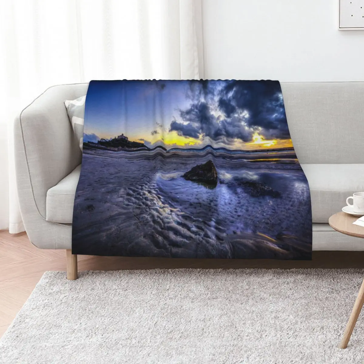 St Michael's Mount Rock Pool, Cornwall Throw Blanket for winter Extra Large Throw Hairy Sofas Hair Sleeping Bag Blankets
