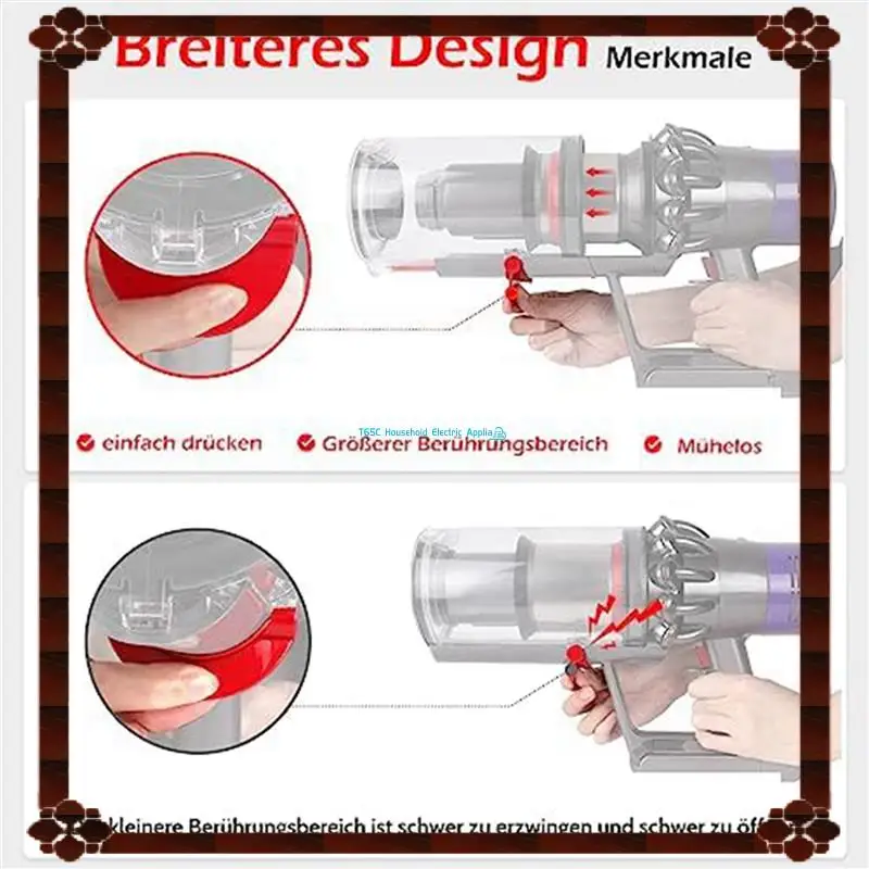 24-uurs levering 2X verbeterde stofbak trekkerschakelaar voor Dyson V10 V11 V12 V15 Gen5 vacuüm release bin handvat/vuil cup opening H