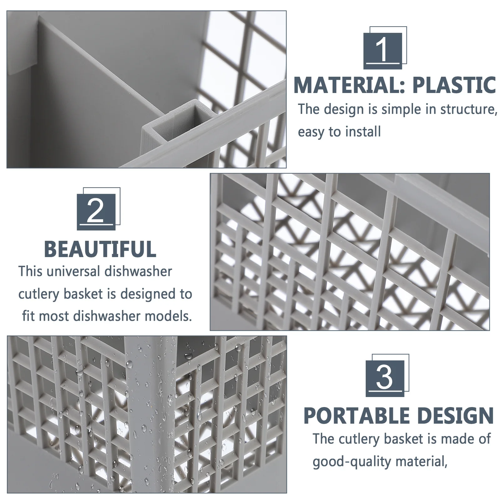 

2pcs Cutlery Basket For Dishwasher Universal Silverware Organizer Rustproof Kitchen Storage Rack With Drain Holes Dish