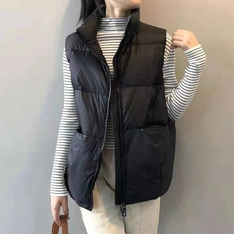 Fashion Sleeveless Waistcoat Women Cotton-Padded Parkas Puffer Vests Waistcoat Womens Down Cotton Vest Coat Autumn Winter Jacket