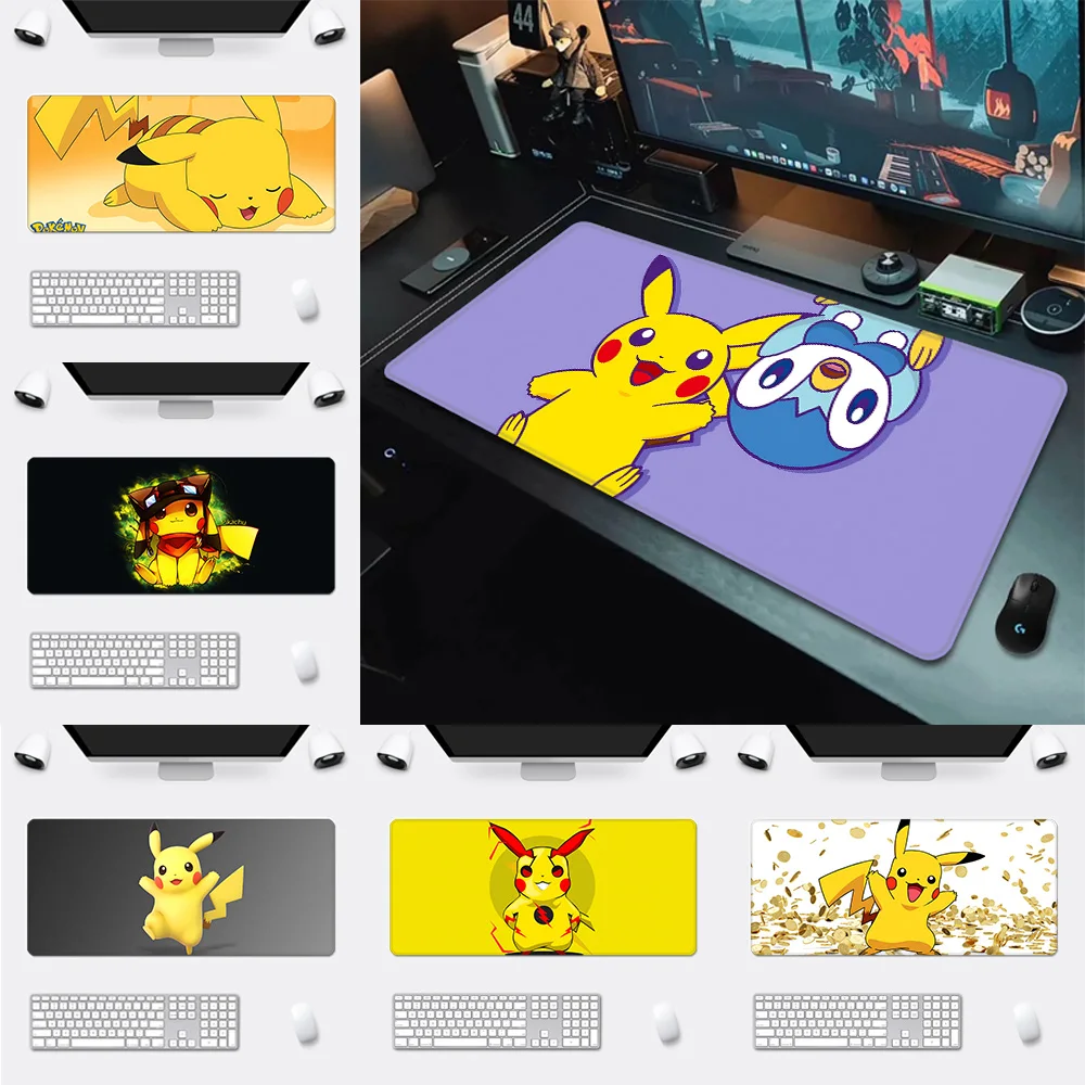 Pink P-Pikachus Mousepad HD Printing Computer Gamers Locking Edge Non-slip Mouse Pad XXL90x40cm Keyboard PC Desk Pad