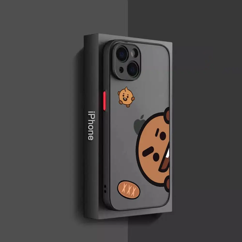 حافظة هاتف كرتونية لـ-B-BT21s- حافظة هاتف لهاتف آيفون 14 11 12 13 Mini Pro Max 8 7 Plus X XR XS MAX غطاء شفاف غير لامع #6