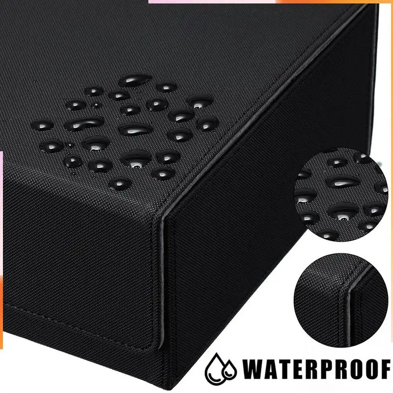 

A92Z 1Set Magnetic Card Storage Box Top Side-Loading Deck Case Game Cards Box Black PU