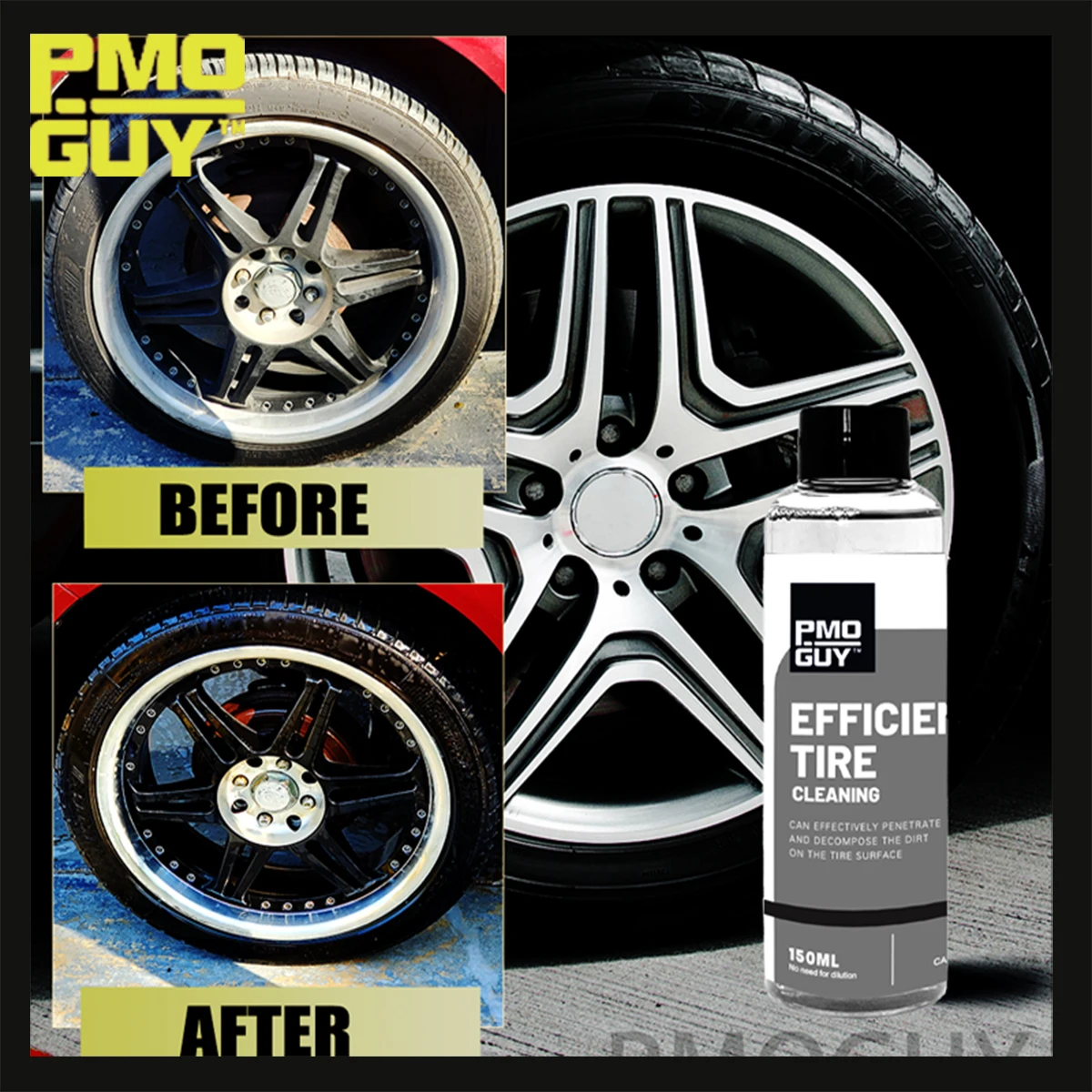 Tire Degreaser Brown Wheel Cleaner Alloy Tire Rim Brake Rubber Dust Cleaning Spray Tire Care Solution Cleaner Tire Polish