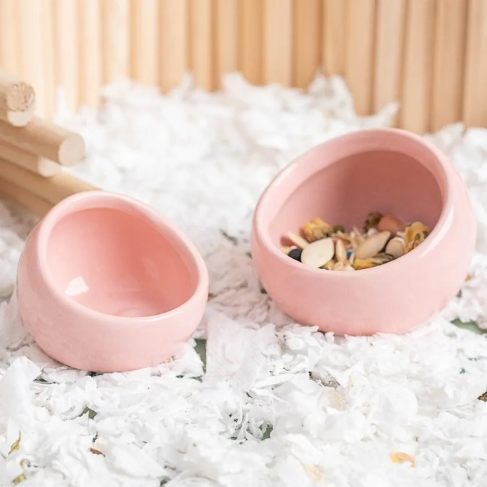 Keramik-Futterschale für Hamster, kippsicher, rutschfest, für kleine Haustiere, verschüttungssicher, mit schrägen Kanten, für Meerschweinchen – Detail 6