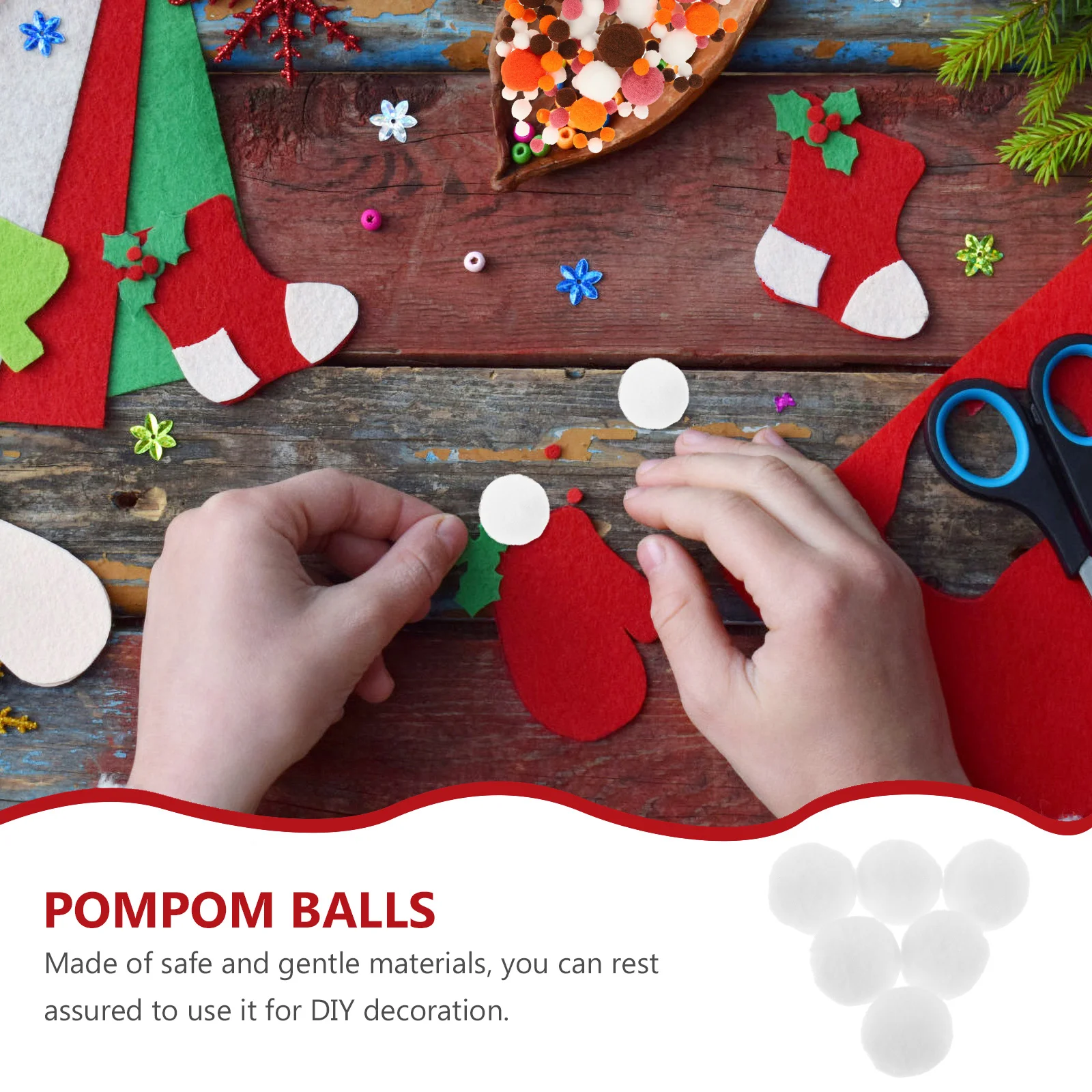 200 stks Mini Pom Poms Craft Materiaal Voor Kinderen Diy Projecten Witte Ballen Decoraties Feest Vakantie School Art Supplies Building