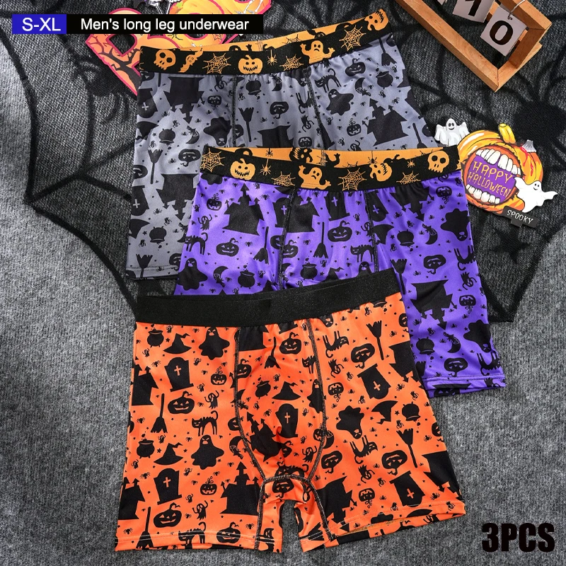 3 قطع من شورتات الملاكم للهالوين للرجال، ملابس داخلية مضحكة ومبتكرة، هدايا للحفلات، ناعمة ومسامية، ملابس يومية مريحة