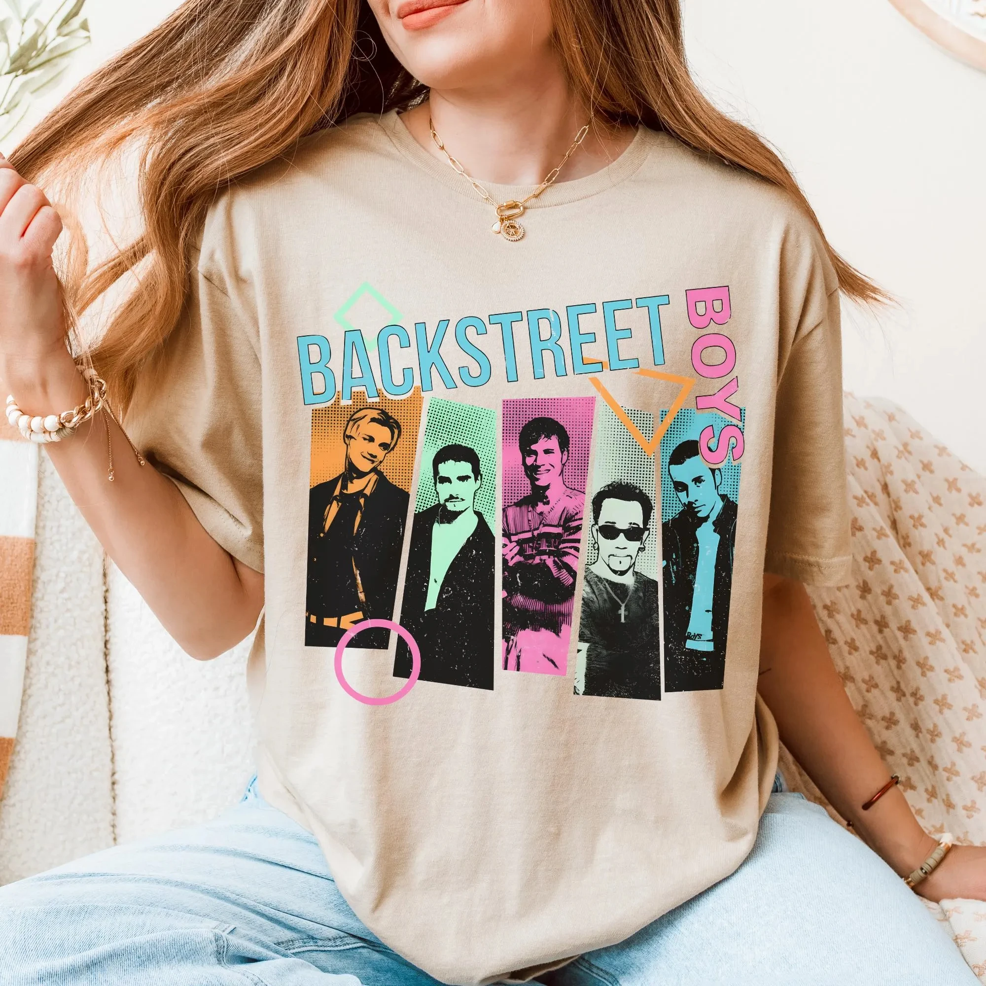 جلب الذاكرة الخلفية الشارع الرجال النساء الفتيان الفتيات 7 تي شيرت جلب الذاكرة الخلفية Backstreet الصبي الفرقة BSB روك قميص خمر البوب قميص