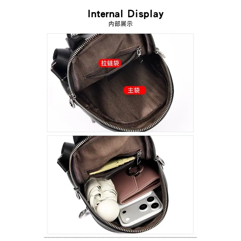 New 2026 Women's Genuine Leather Backpack Purse, Soft Cowhide Convertible Shoulder Bag, Small Anti-theft Daypack handbag