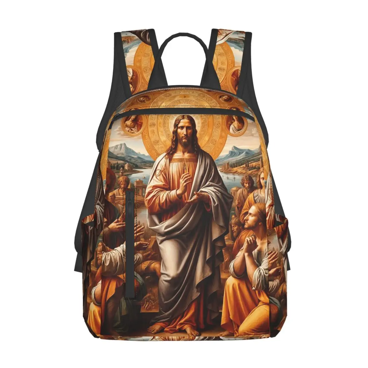 WORSHIPING JESUS Backpack Daypack Large Capacity Kids BookBag School Bag Shoulder Bags for Men Women