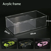 Transparent Acrylic Figure Display Cabinet, Dust Protection Storage Box for Toy, 1:14Car Model, Art, DIY Crafts Storage and Disp