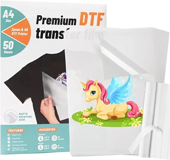 Lucky Goddness DTF Transfer Film A3 A4 Matte Warmte-overdracht Papier voor Epson Inkjet Printer Directe Print op T-Shirt Textiel Vinyl