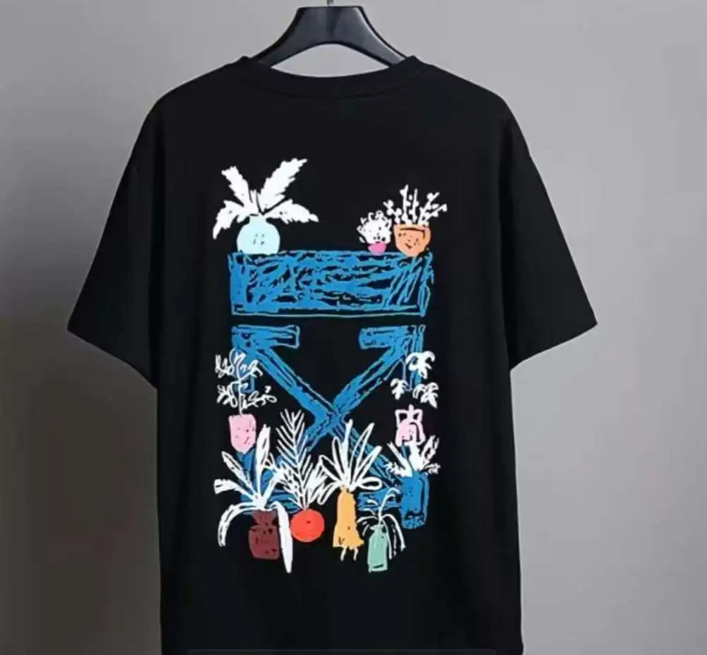 

2025 Summer and Autumn new classic high-quality fashionable printed T-shirt loose and trendy short-sleeved cotton couple's top