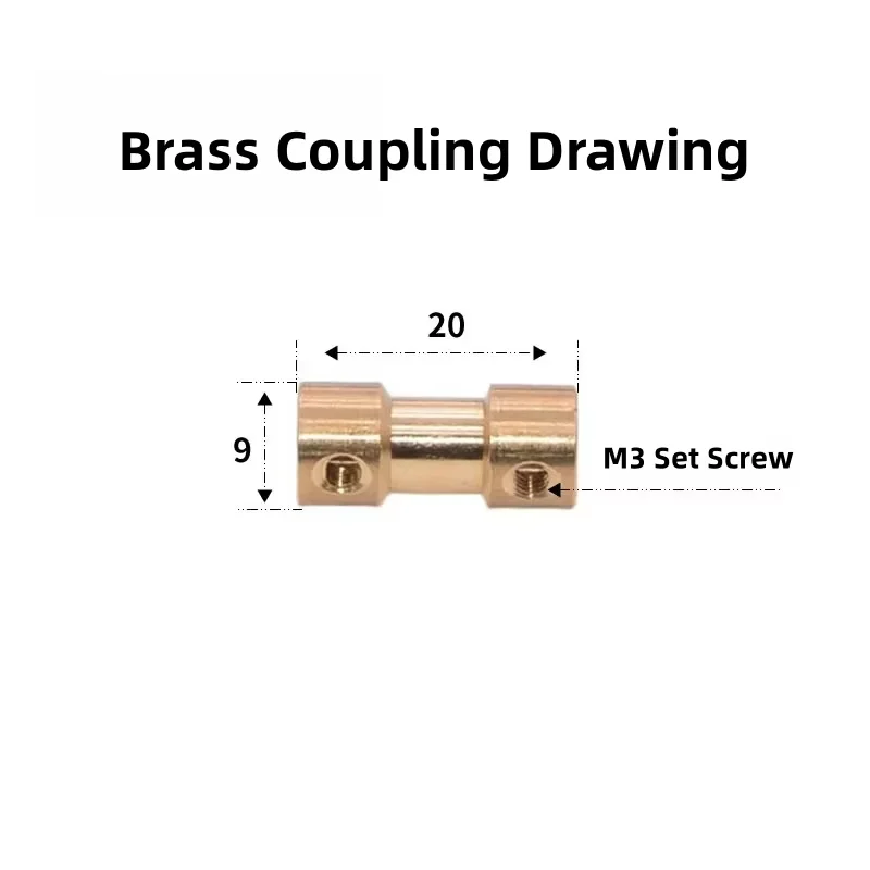 

2 To 2.3/3 Brass Coupling Connect Motor Shaft Conversion Head 3-3/4/5/6/7/8 Free Wrench Screws