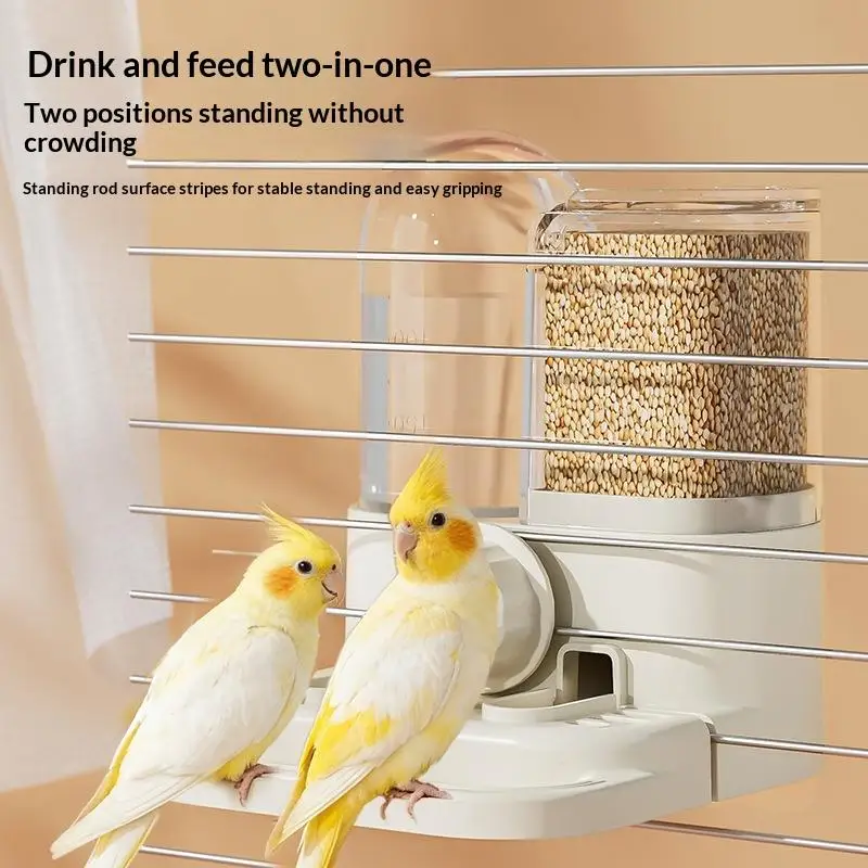 Bird Cage Kettle Feeder Parrot Water Food Dispenser Birdcage Accessories Leak-Proof Hanging Large Capacity Automatic Bird Feeder