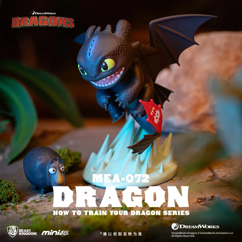 Beast Kingdom Dragon Taming Master Desdentado Noite Sha Desdentado Q-versão Estatueta Caixa Cega Item Decorativo Brinquedo Da Moda Presente