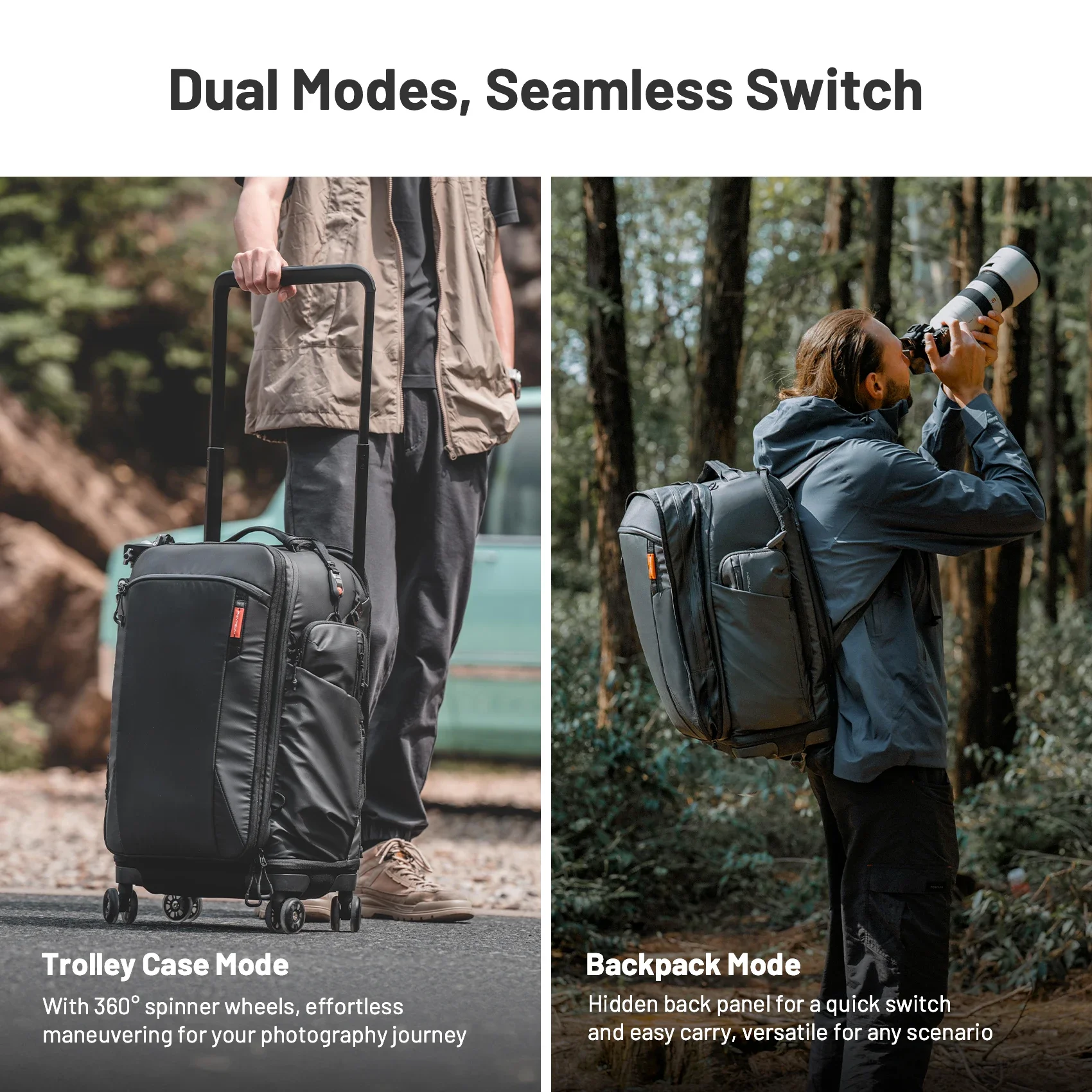 PGYTECH Photography Trolley Case Photography Bag DSLR Camera Bag Professional Outdoor Backpack Luggage Equipment Travel Case