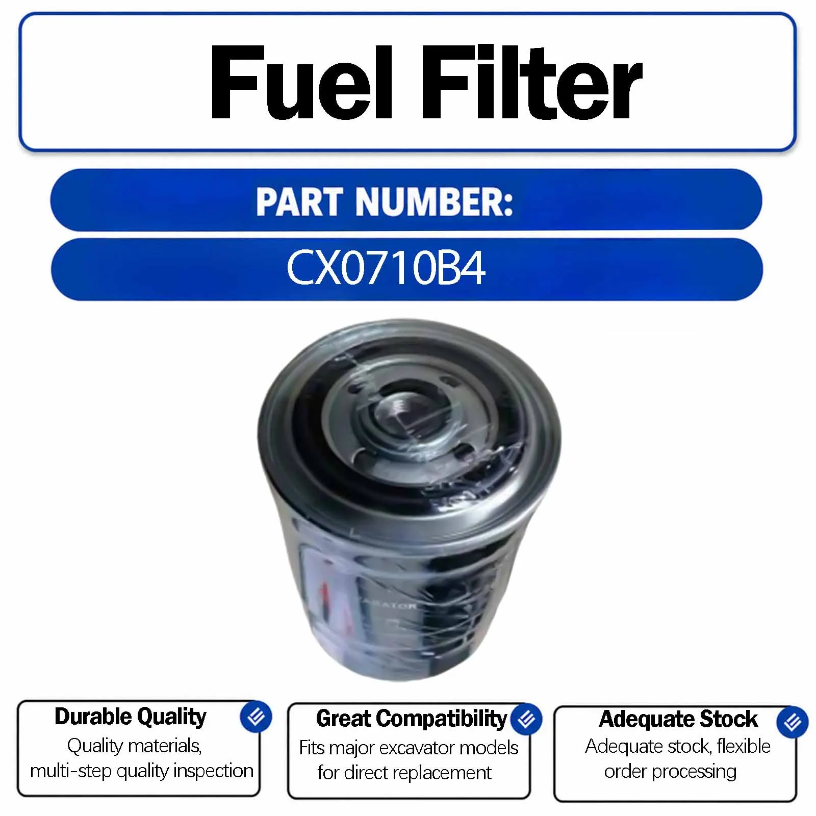 Fuel Filter CX0710B4 For JCB JS8075 Crawler Excavators