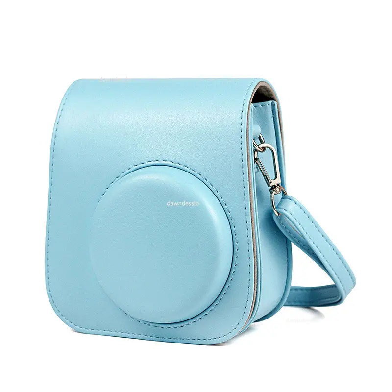 PU Leather Film Camera Bag Soft Silicone Cover Bag for Instax Mini 11 Camera Case for Fujifilm Film with Shoulder Strap