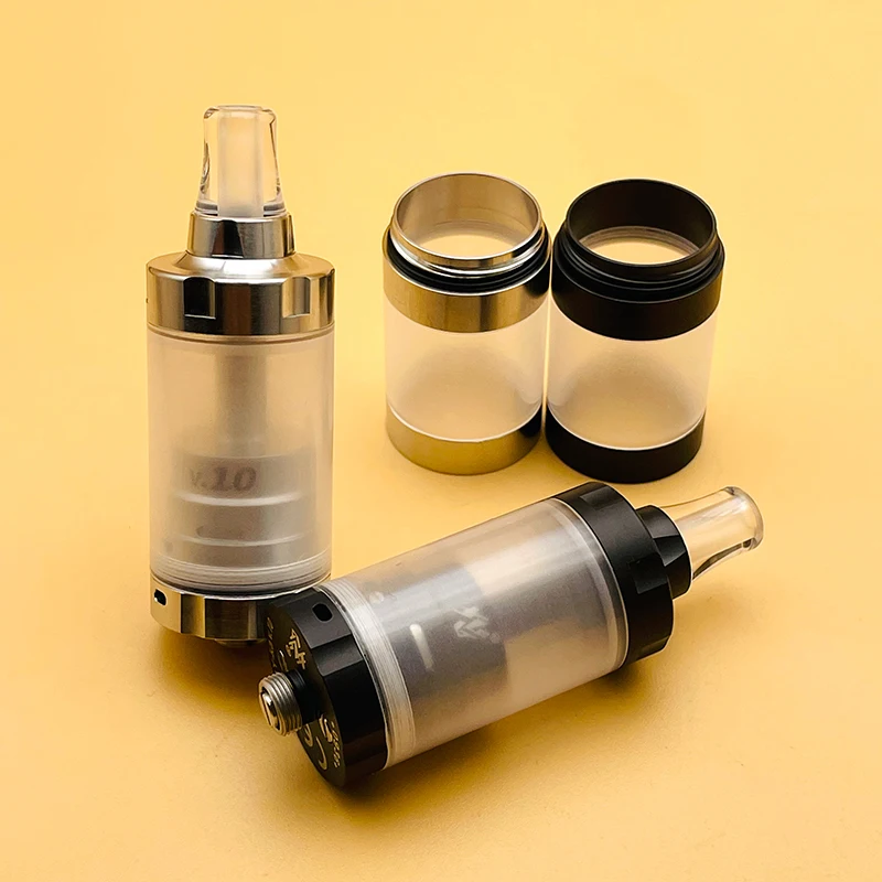 DSX BY-Ka V10 MTL RTA Atomizer 5ml 22mm 316ss pojedyncza cewka zbiornik do e-papierosa do ponownego napełnienia z 1.2mm 1.4mm 1.7mm AFC Pins