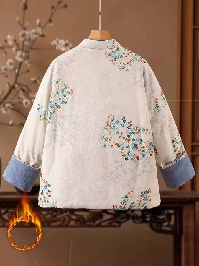 الرجعية الصينية Sle المرأة القطن Jaet الشباب Sle الوقوف طوق Thiened القطن مبطن ملابس خارجية ربيع الخريف الشتاء #4