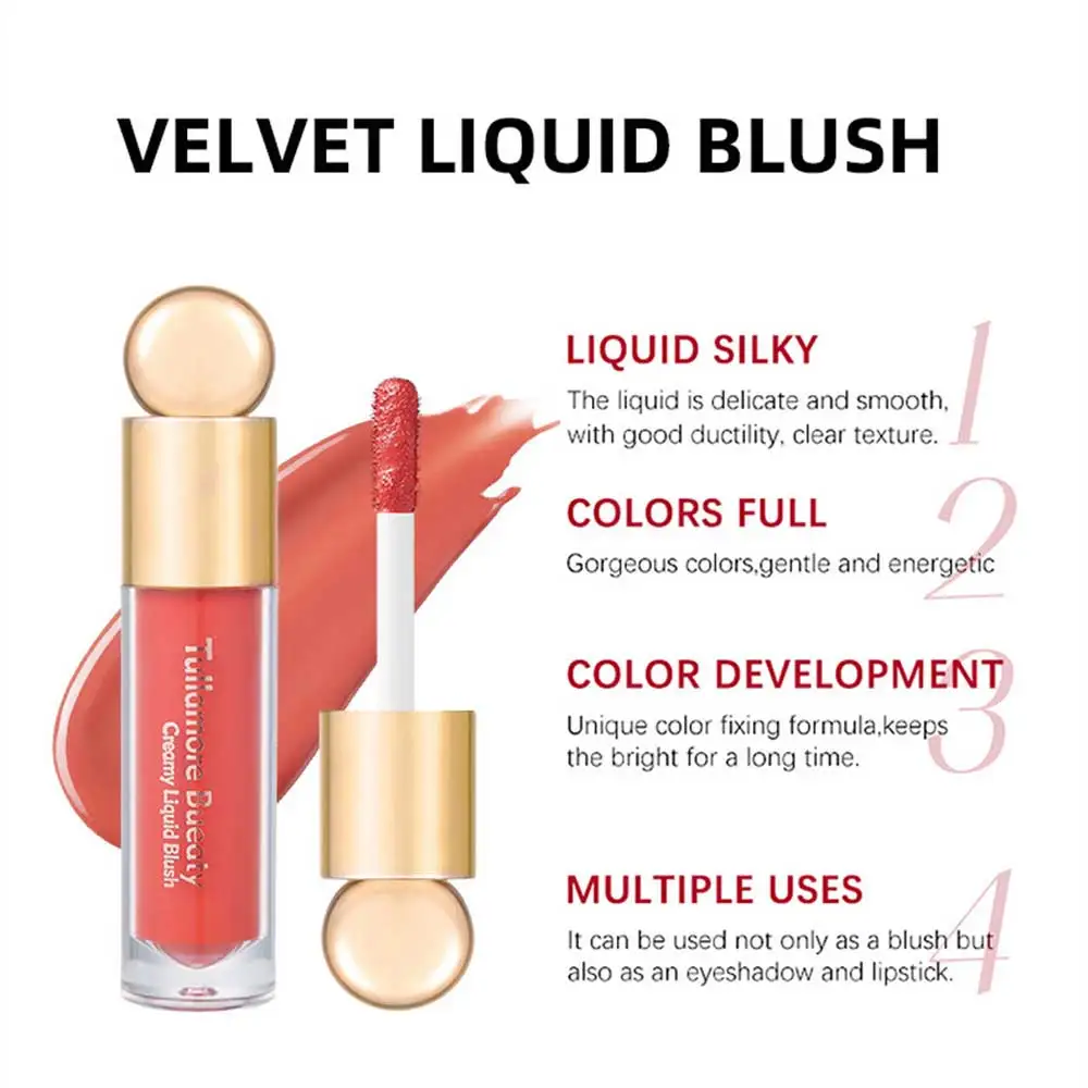 Colorete líquido para maquillaje labial, líquido para modificar la cara, Cosméticos de belleza, reparación antisudor, líquido brillante, resistente al agua, 7,5 ml