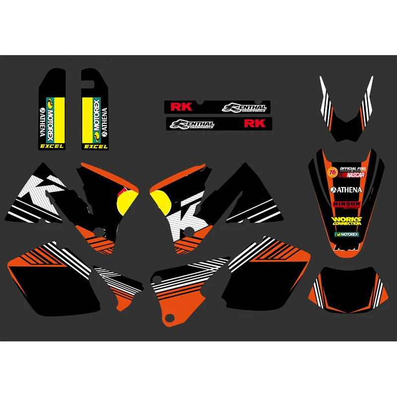 Dirt Pit Bike Motorcycle EXC Graphics for KTM Moto EXC 2001 2002 Decal Kit