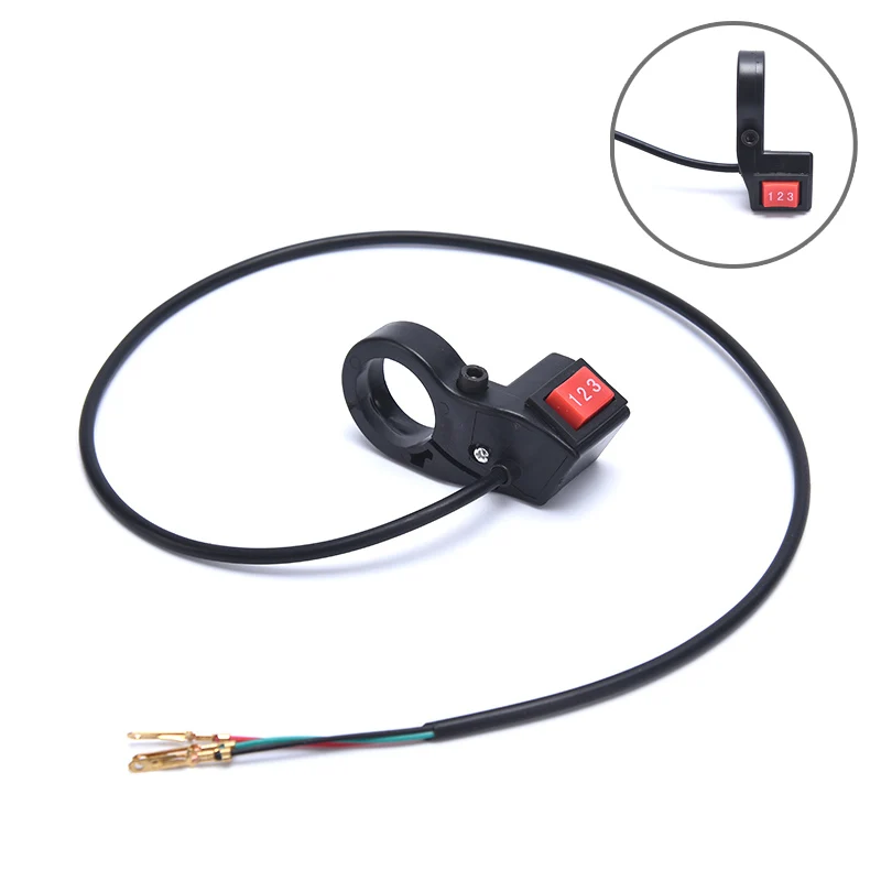 

1pcs Three Speed Switch Electric Bicycle Accessory 3 Gears Switch Button E-bike Motor Scooter Handlebar Mounted Universal Button