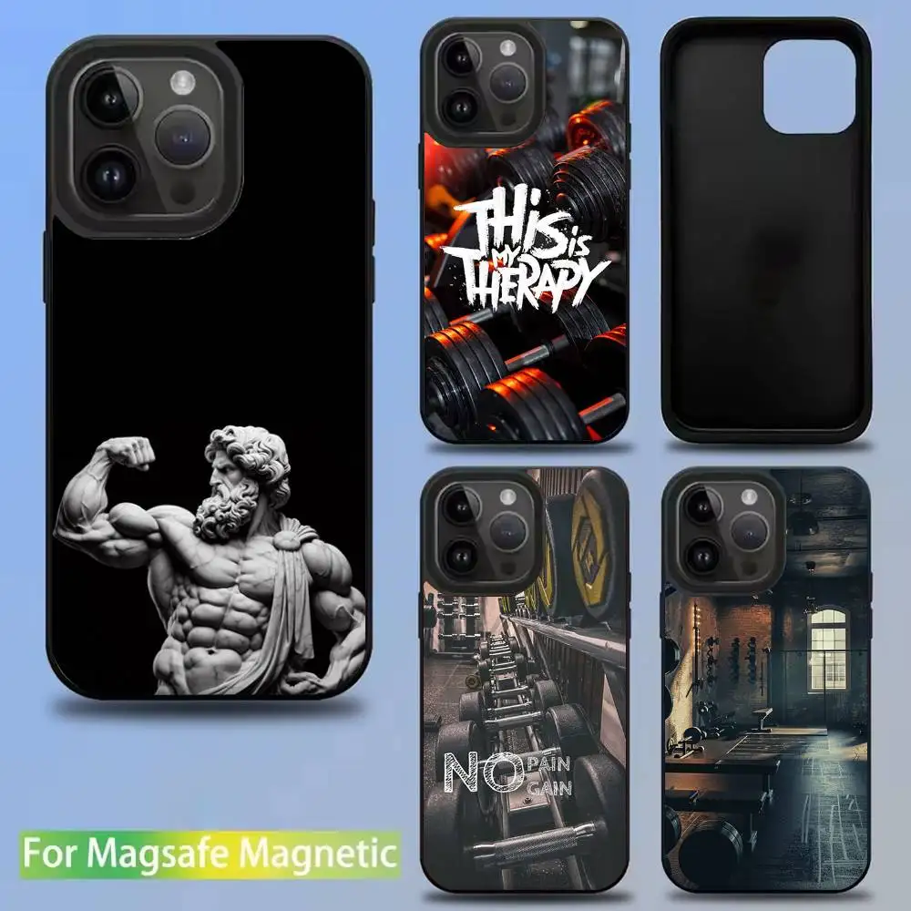 

Bodybuilding Gym Fitness Phone Case For iPhone 16,15,14,13,12,11,Pro,Max,Plus,Mini,SE New Magsafe Magnetic Wireless Charging