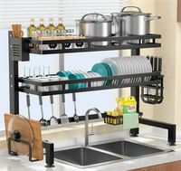 3-Tier Over-Sink Dish Drying Rack, Adjustable Above Drainer
