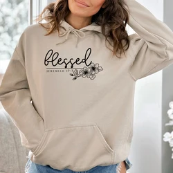 Blessed-Sudadera con capucha de manga larga para mujer, Jersey informal con estampado de moda, Sudadera con capucha para adolescente, invierno y otoño