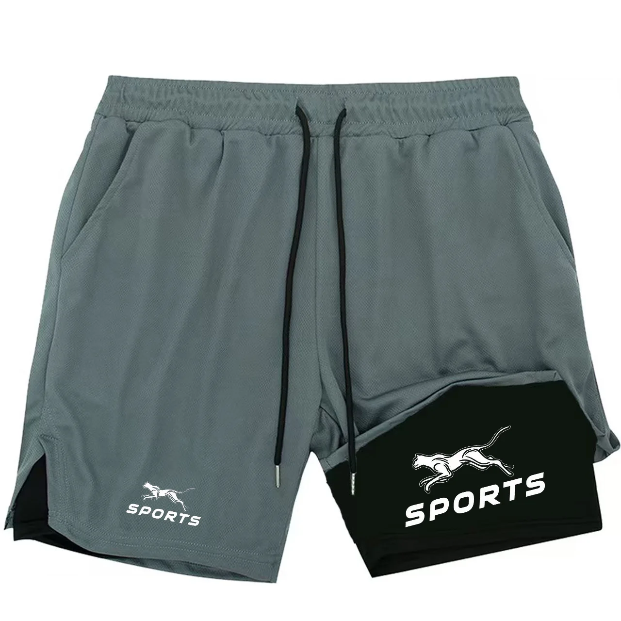 

Men Running Shorts 2 in 1 Double-deck Sport Shorts Sportswear Gym Fitness Short Pants Training Jogging Bottom Men's Clothing