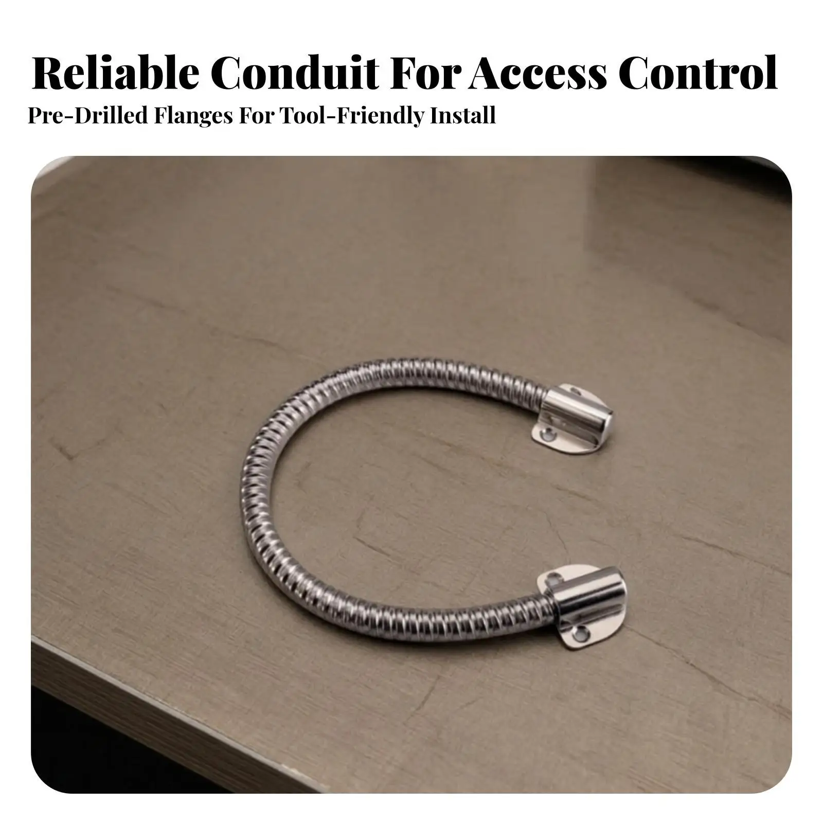 Door Hinge Cable Protector 304 Stainless Steel Conduit for Low Power Wiring Security Systems