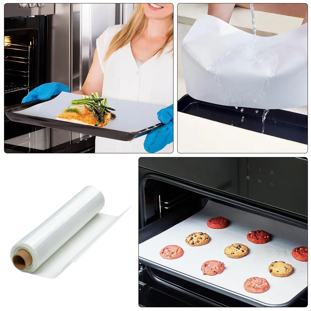 

1 Roll Silicone Baking Mat Non-Stick Reusable Heat Resistant Dough Rolling Mat For Oven Air Fryer Cookie Sheet Liner Kitchen