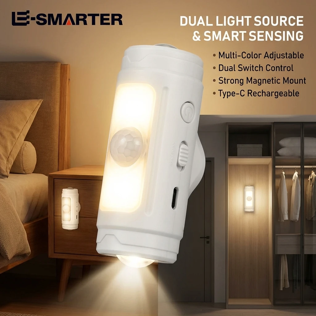 

Миниатюрный портативный ночник с магнитным датчиком, атмосферная лампа с длительным сроком службы батареи, портативный светильник для дома