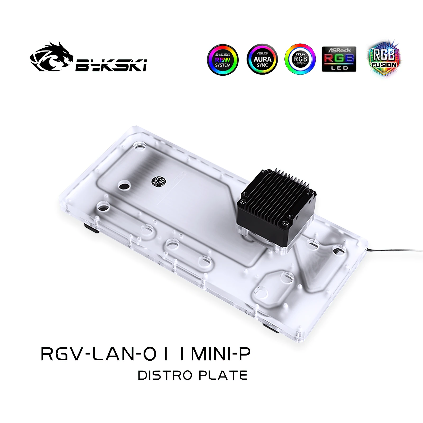 Bykski RGB Water Cooling Distro Plate Reservoir for Lianli O11MINI Chassis RGV-LAN-O11MINI-P