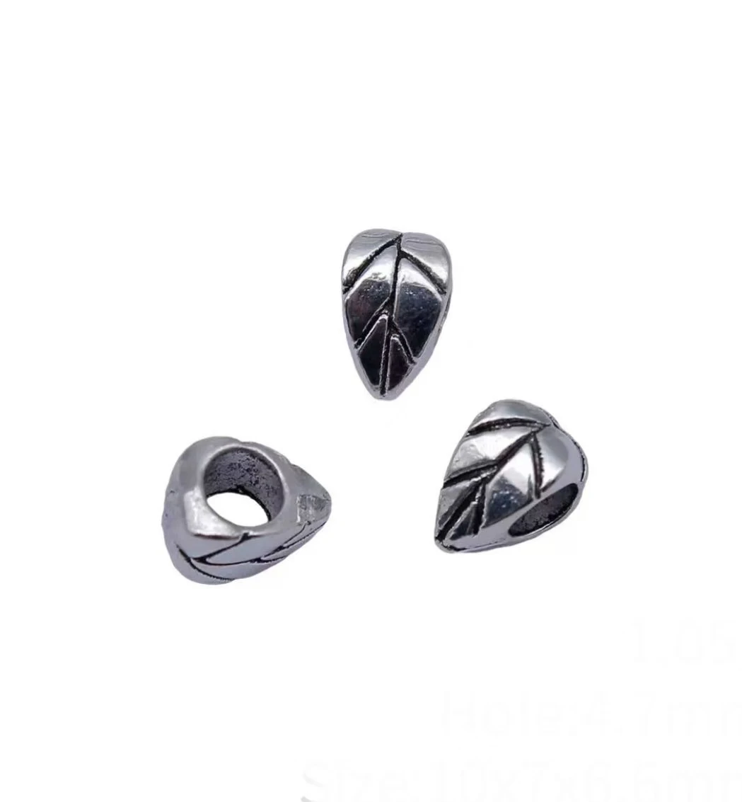 

30pcs 10*7*6.6mm, hole 4.7mm Zinc alloy metal leaf design big hole design spacer beads HW3289
