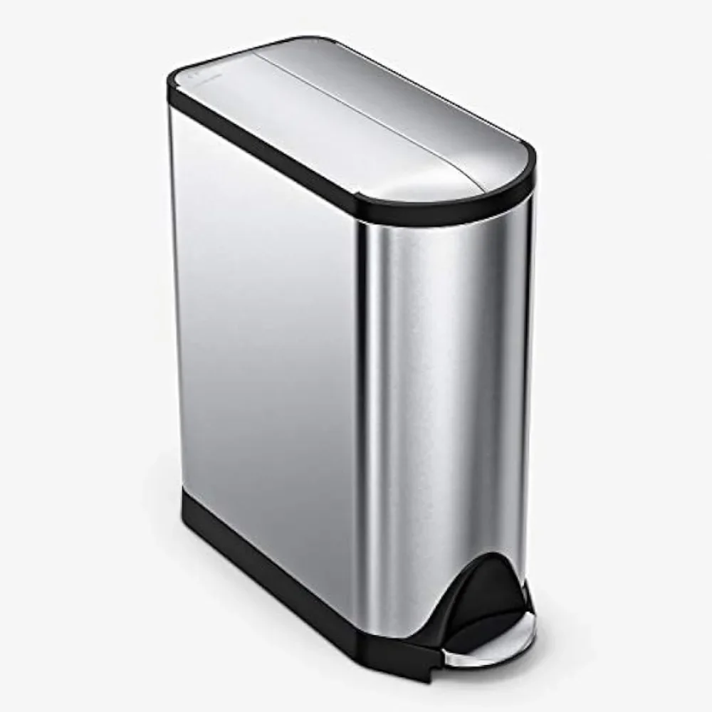 

45 Liter / 11.9 Gallon Butterfly Lid Kitchen Step Trash Can Brushed Stainless Steel Freight Free Bin Useful Things for Home