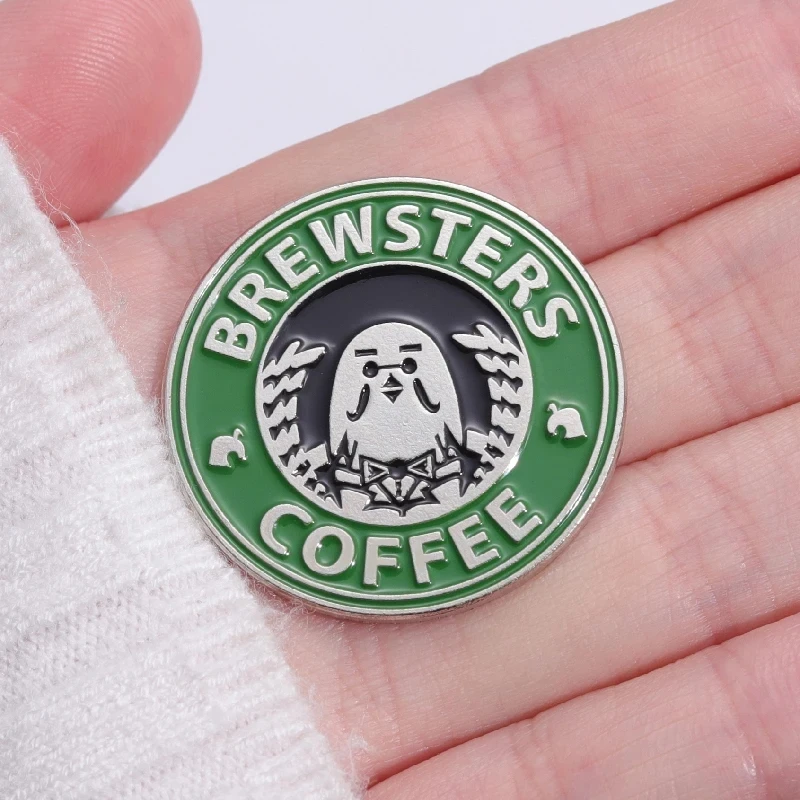 Brewsters Coffee Enamel Pins Collect Game Related Character Brooches Lapel Badges Funny Jewelry Gift for Fans Friends