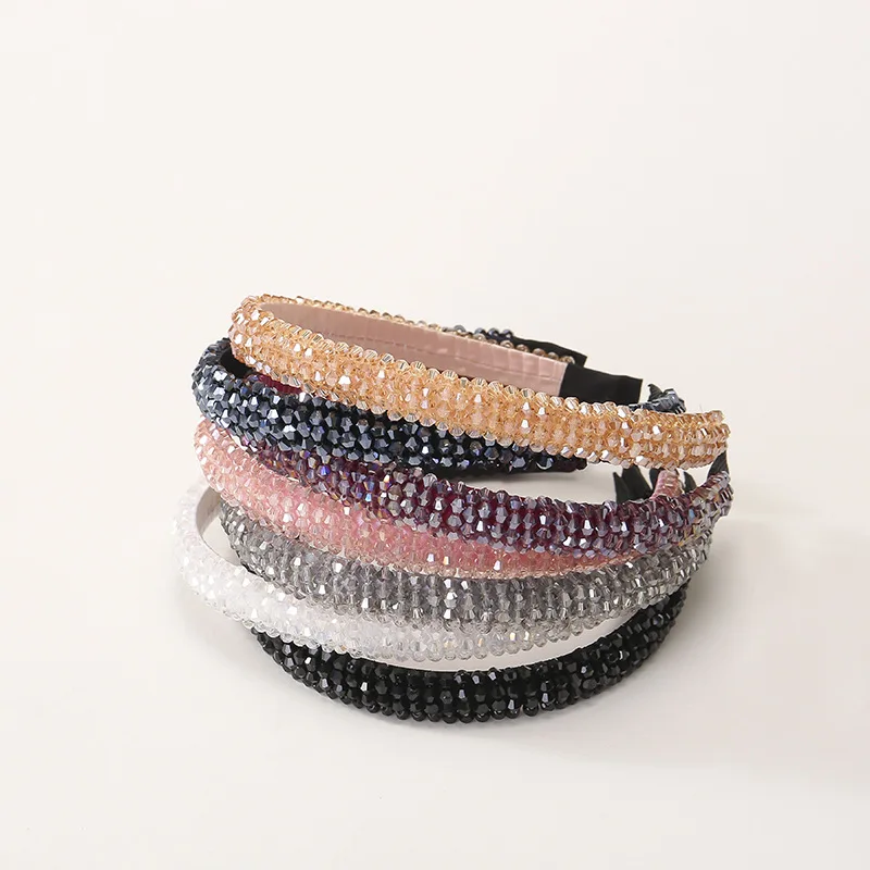 Повязка на голову, 1 шт., милый корейский аксессуар для волос со стразами, удобная посадка, простой элегантный женский подарок