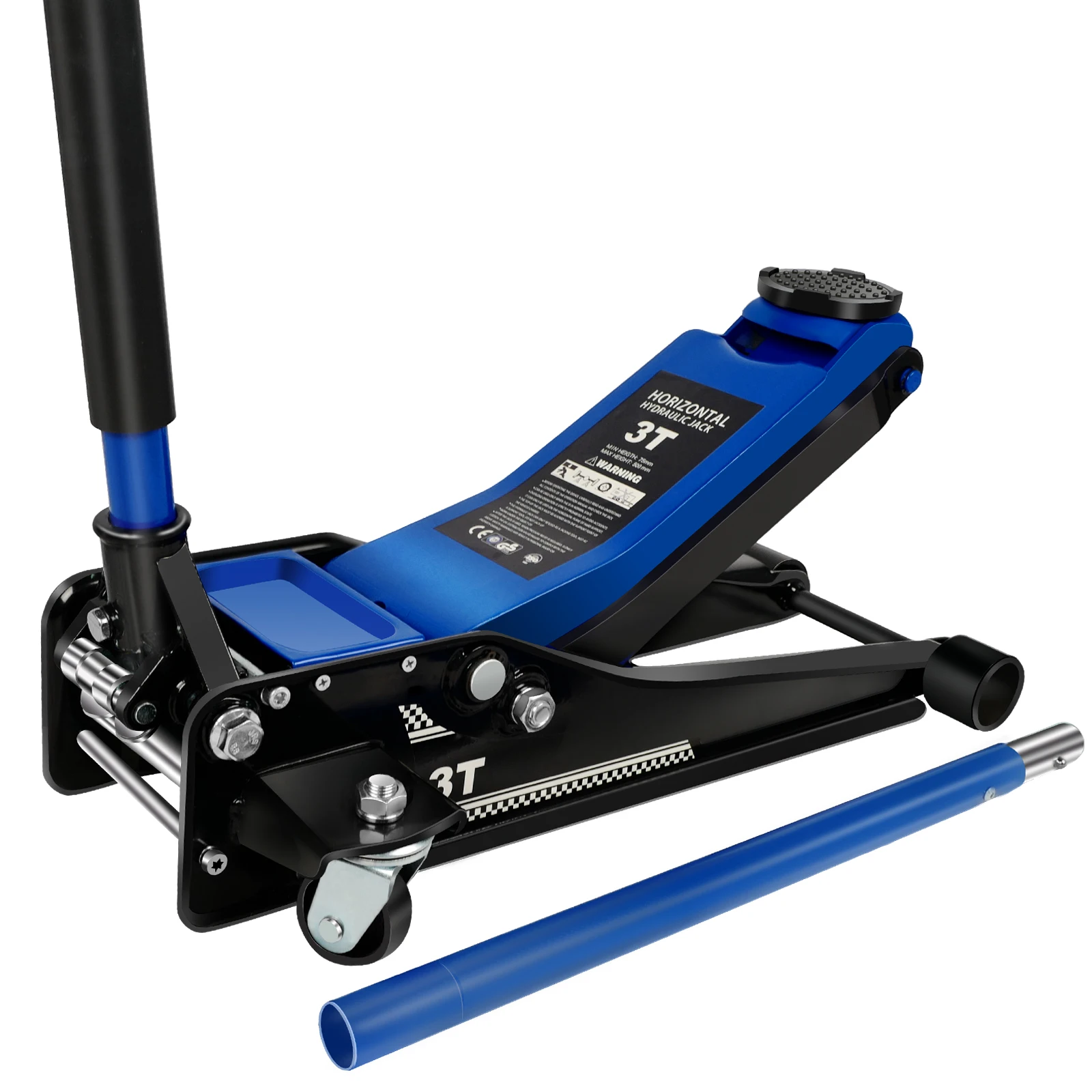 

Floor Jack 3Ton/6600lbs Low Profile Floor Jac dual Piston Quick Lift Pump Lifting Range 75mm/2.95"-500mm/19.69 Blue