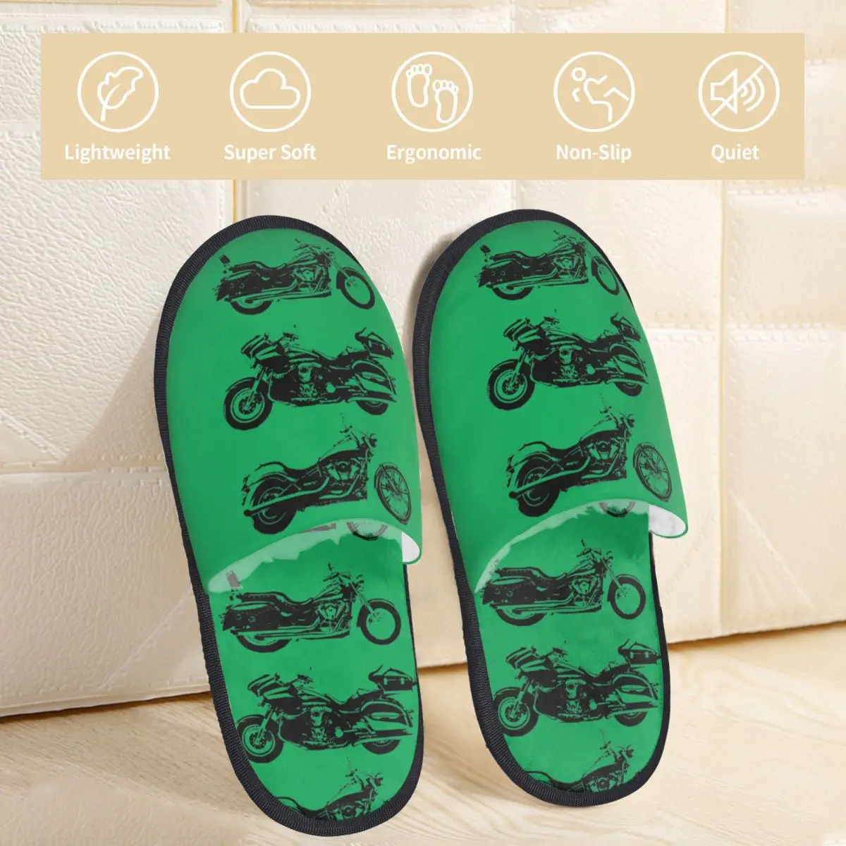 Zapatillas de casa de invierno Vulcan VN Premium Merch, chanclas de piel para el hogar, sala de estar, motocicleta, cómodas, antideslizantes