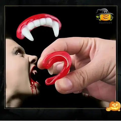 Halloween Vampire Dentures Role-playing Holiday Stage Props Prank Horror Makeup Accessory for Adults
