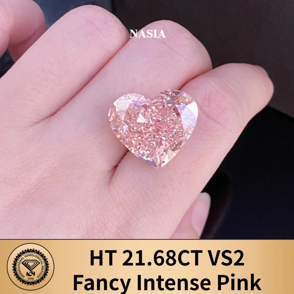 NASIA Heart Shape 21.68CT VS2 Fancy Intense Pink Lab Grown Diamond with IGI Certificate Diamonds for Women Wholesale 2026