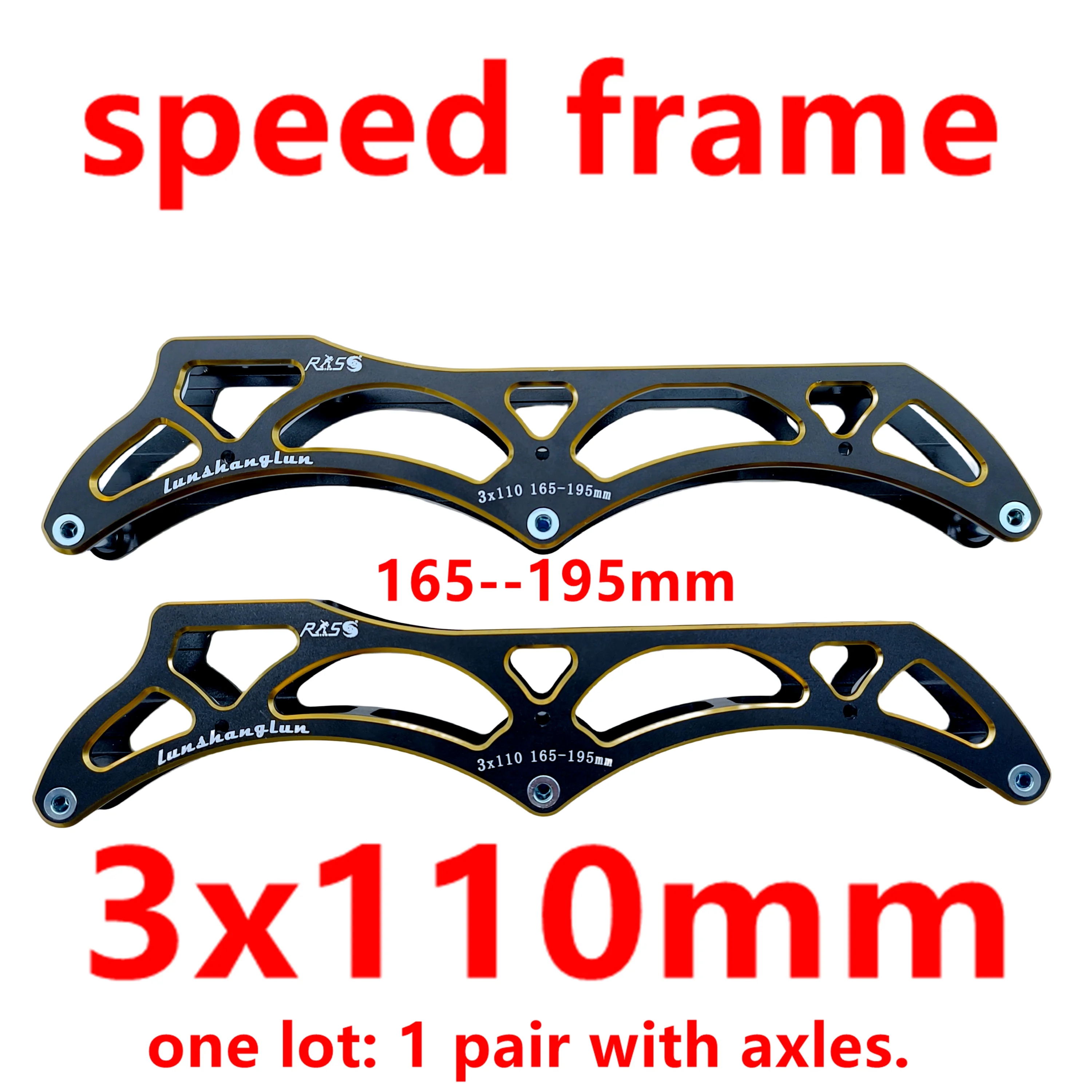 speed skate frame 3-wheel frame 3x110mm with axles one pair/lot