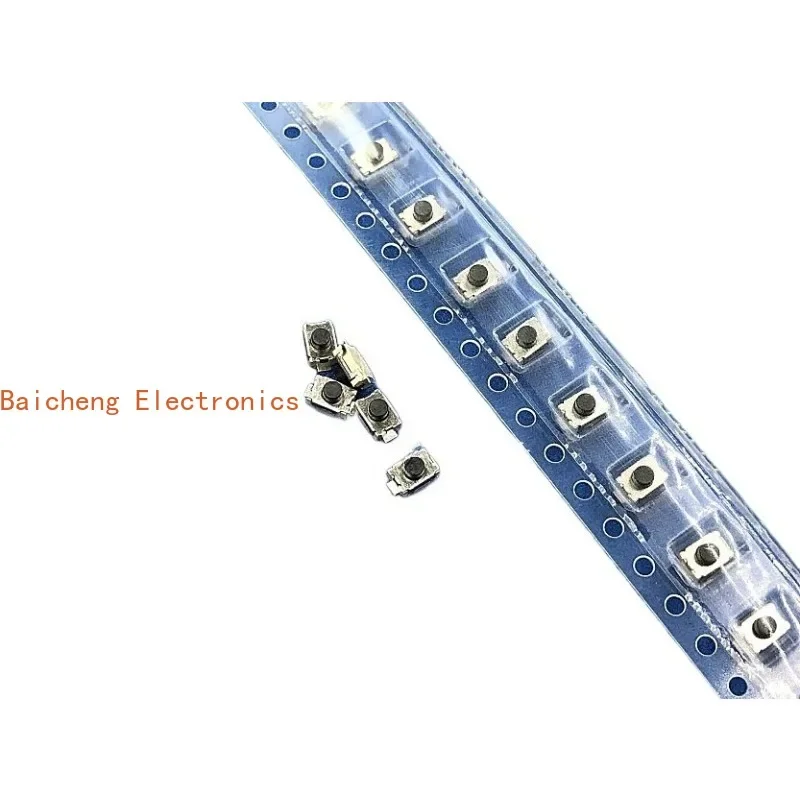 100PCS Vertical turtle patch with waterproof film, 2-pin 3 * 4 * 2.5 button, touch button, micro switch, small size