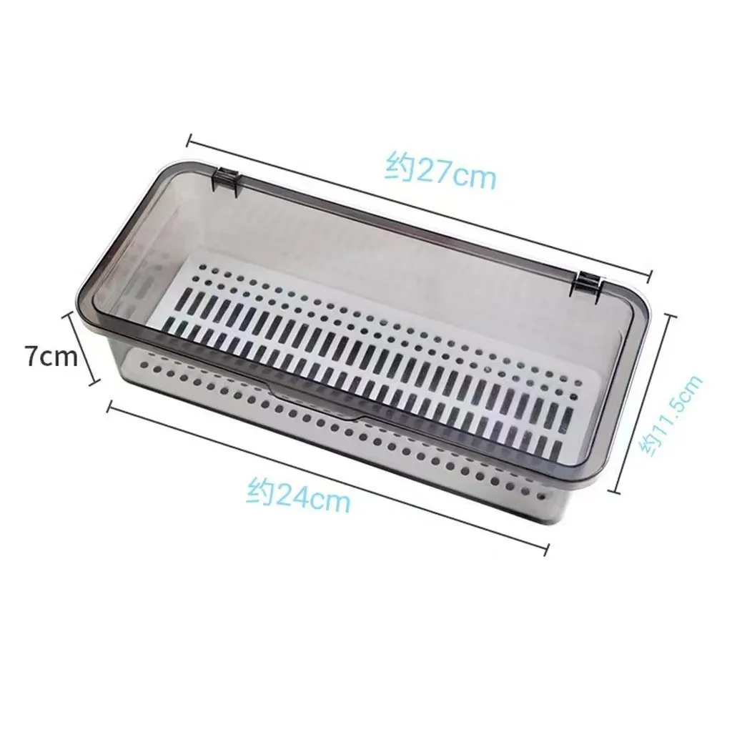 Cutlery Organiser Box With Lid And Drainer For Kitchen Tableware_voghion.com