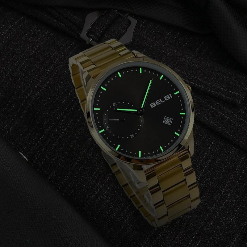 2025 Business Man's Quartz Wristwatch Minimalist Gold Chronograph Sport Watch Stainless Steel Waterproof Strap Men's Watch